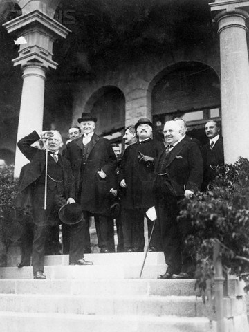 1920-San Remo, Premier Lloyd George of England, Earl Curzon of England, Premier Millerand of France and Premier Nitti